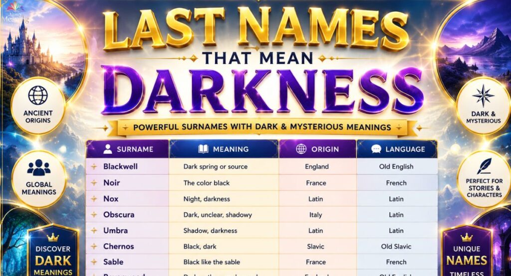 Last Names That Mean Darkness