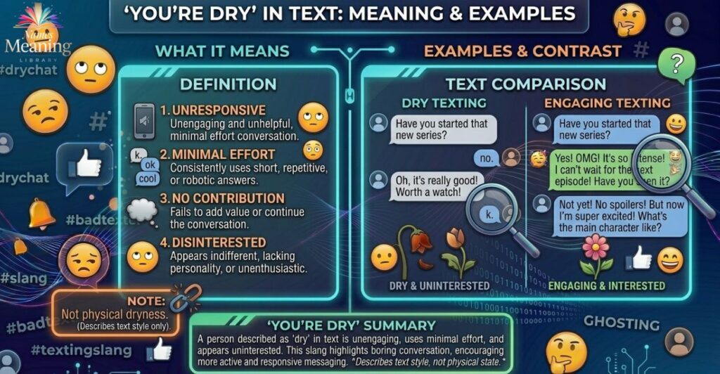 What Does "You're Dry" Mean in Text?